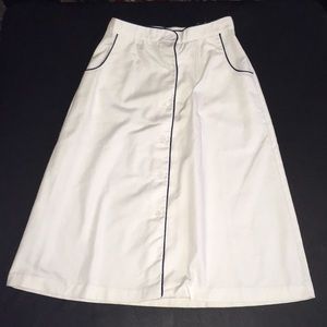 Take 1 White Navy Trim Skirt